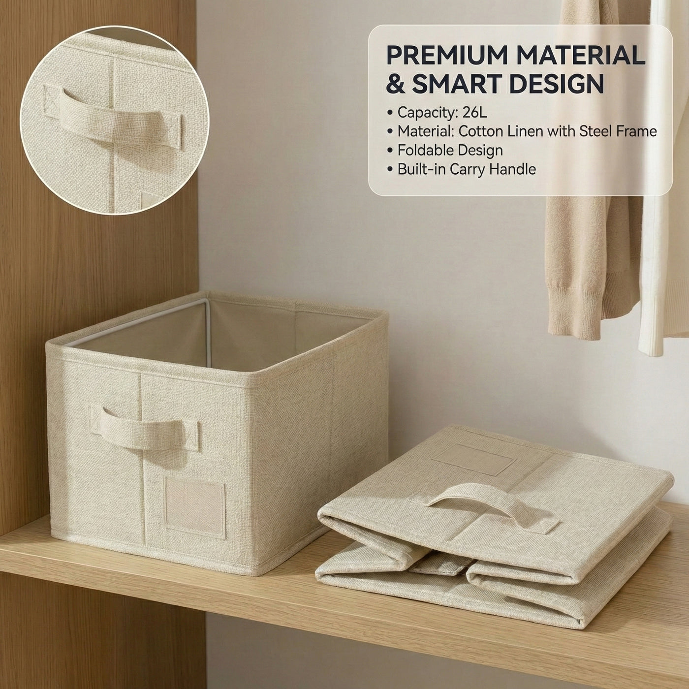 Foldable Multi-Purpose Clothes Organizer (Steel Frame)