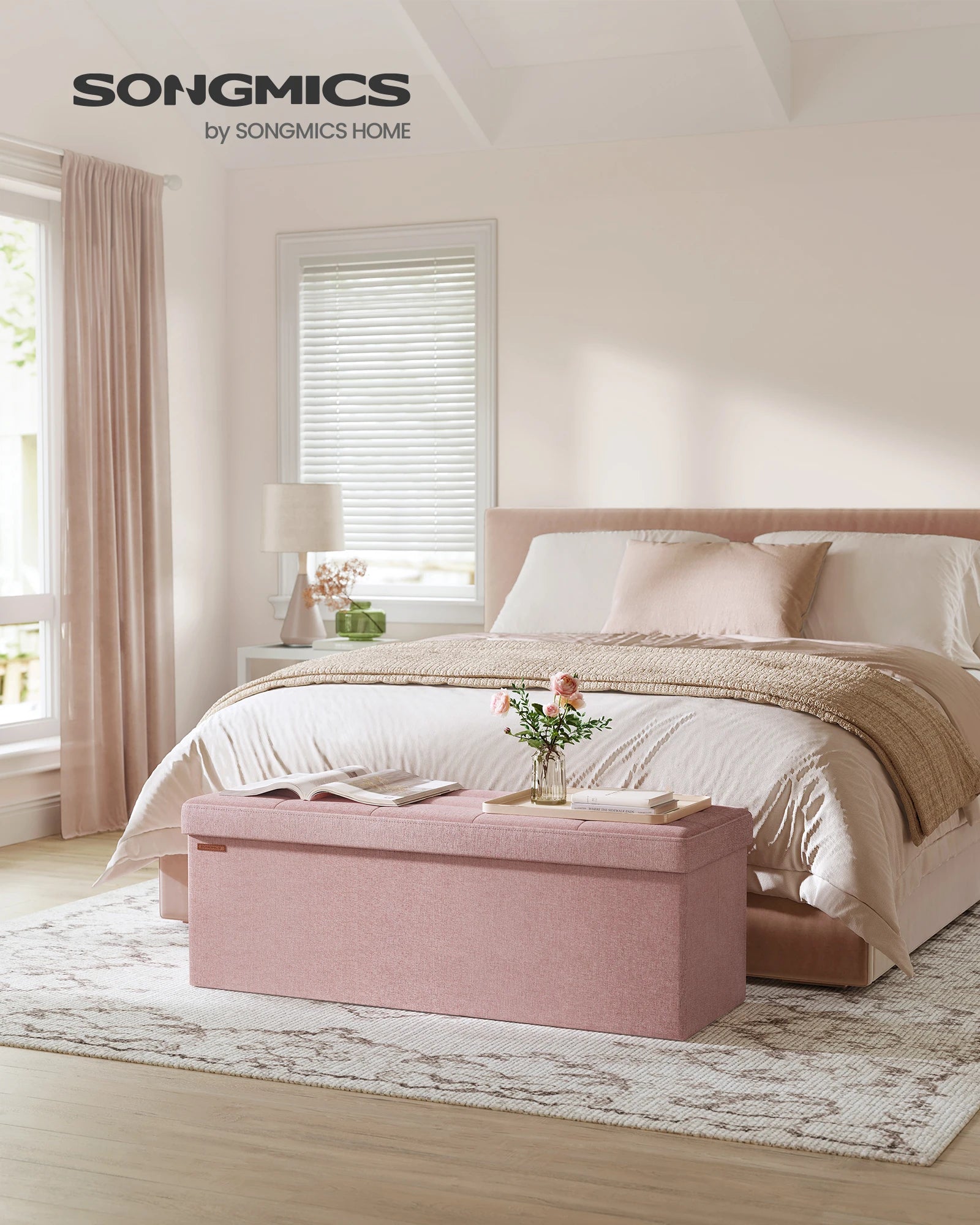 Folding Storage Ottoman Bench