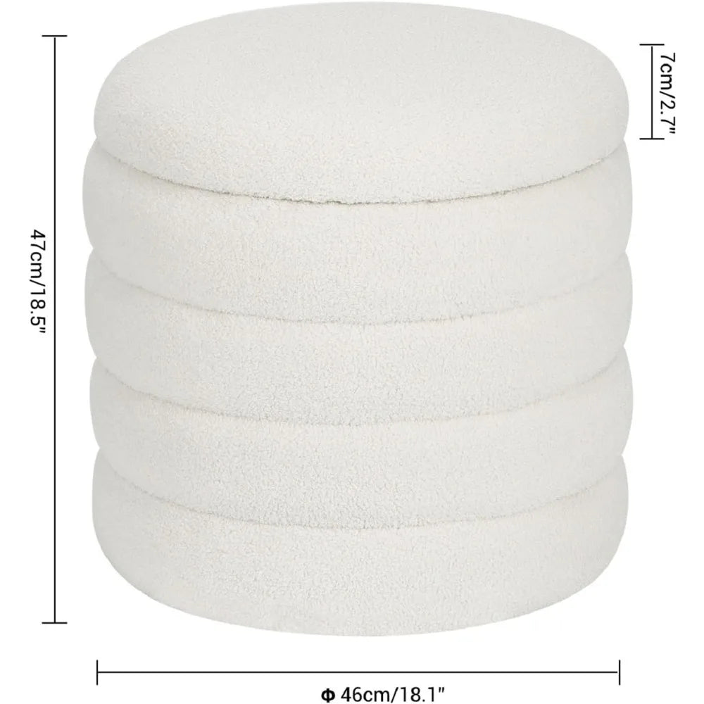 Round Storage Ottoman