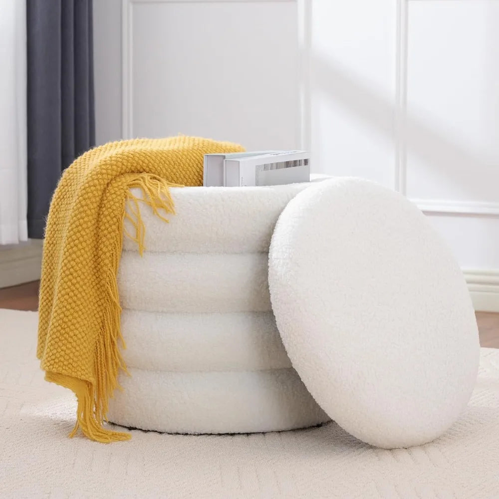 Round Storage Ottoman