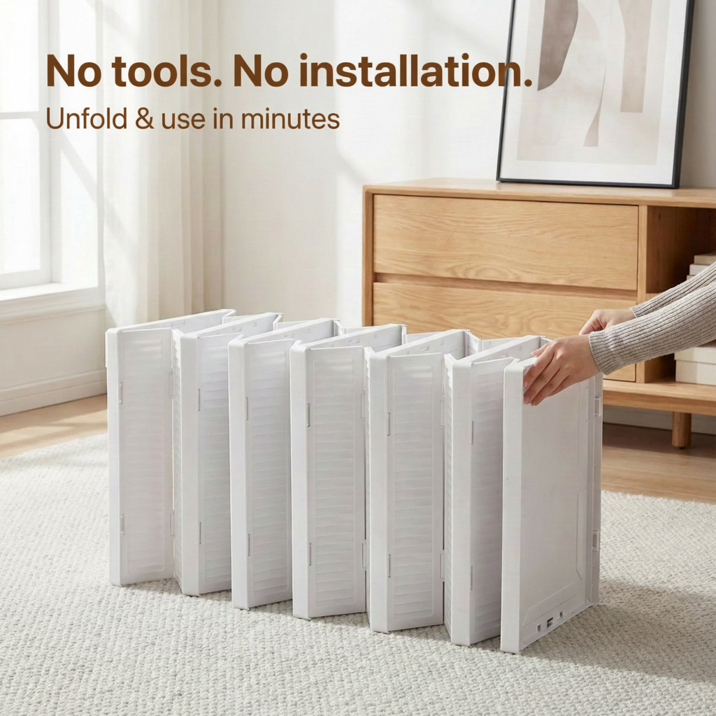 Non-Installation Shoe Box Organizer (Foldable & Modular)