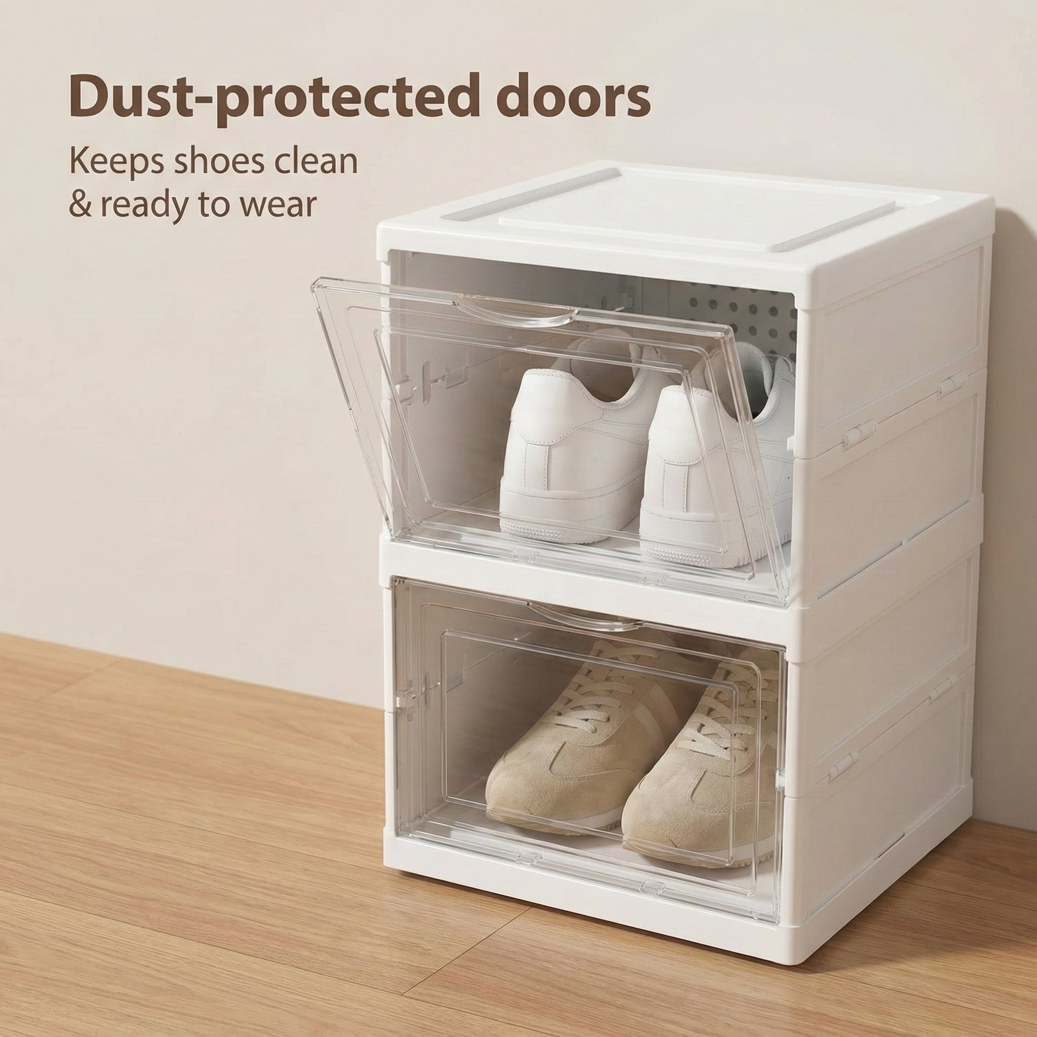 Non-Installation Shoe Box Organizer (Foldable & Modular)