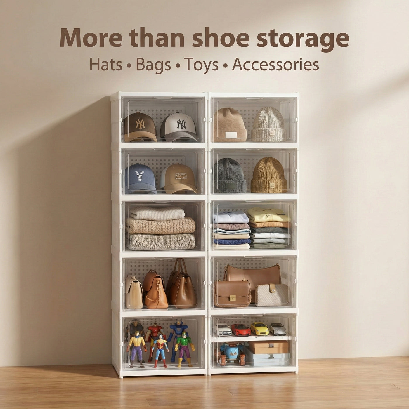 Non-Installation Shoe Box Organizer (Foldable & Modular)